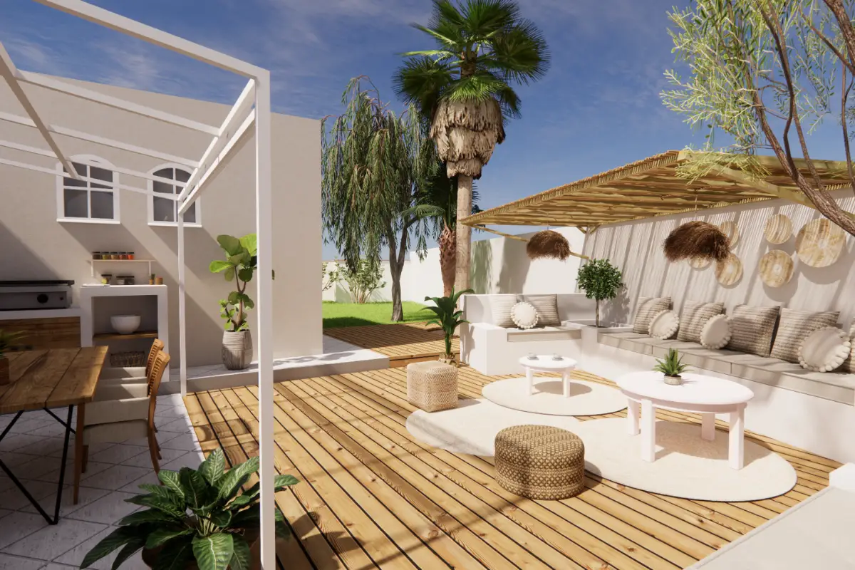 Terrasse et pergola en 3D