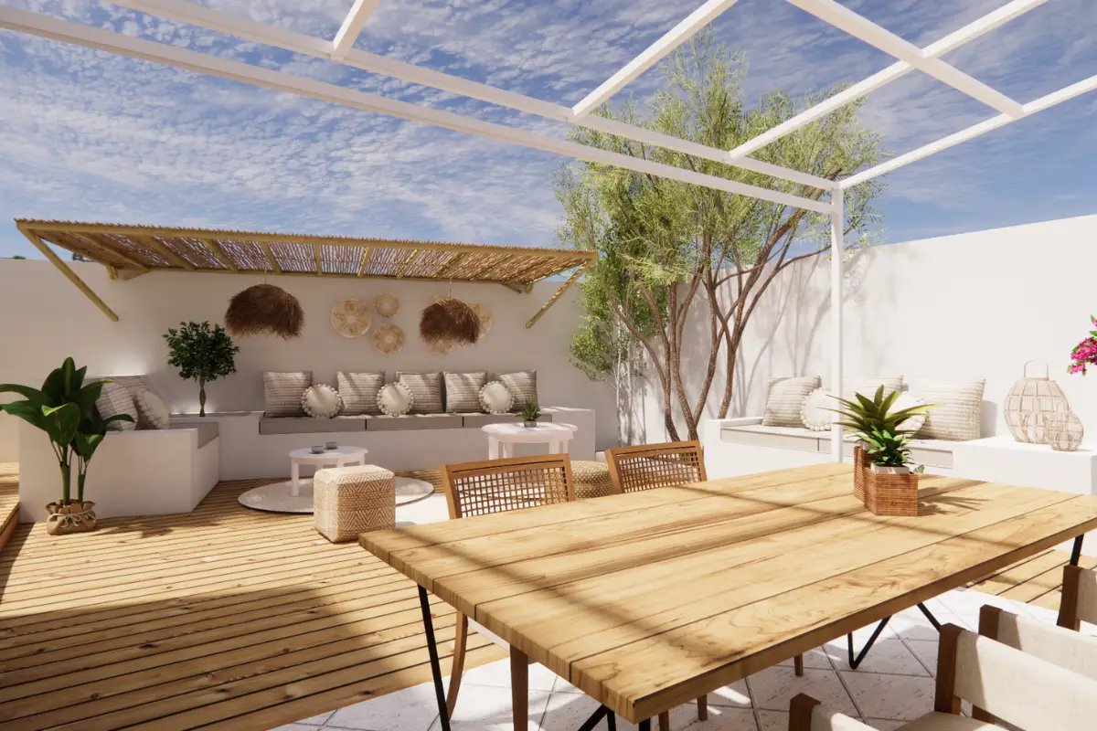 Terrasse et pergola isle sur la sorgue